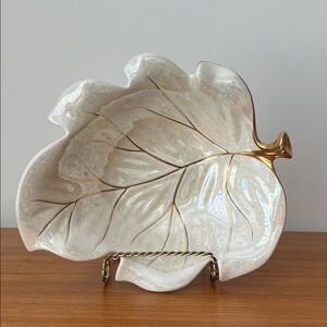 Iridescent Leaf-Shaped Dish